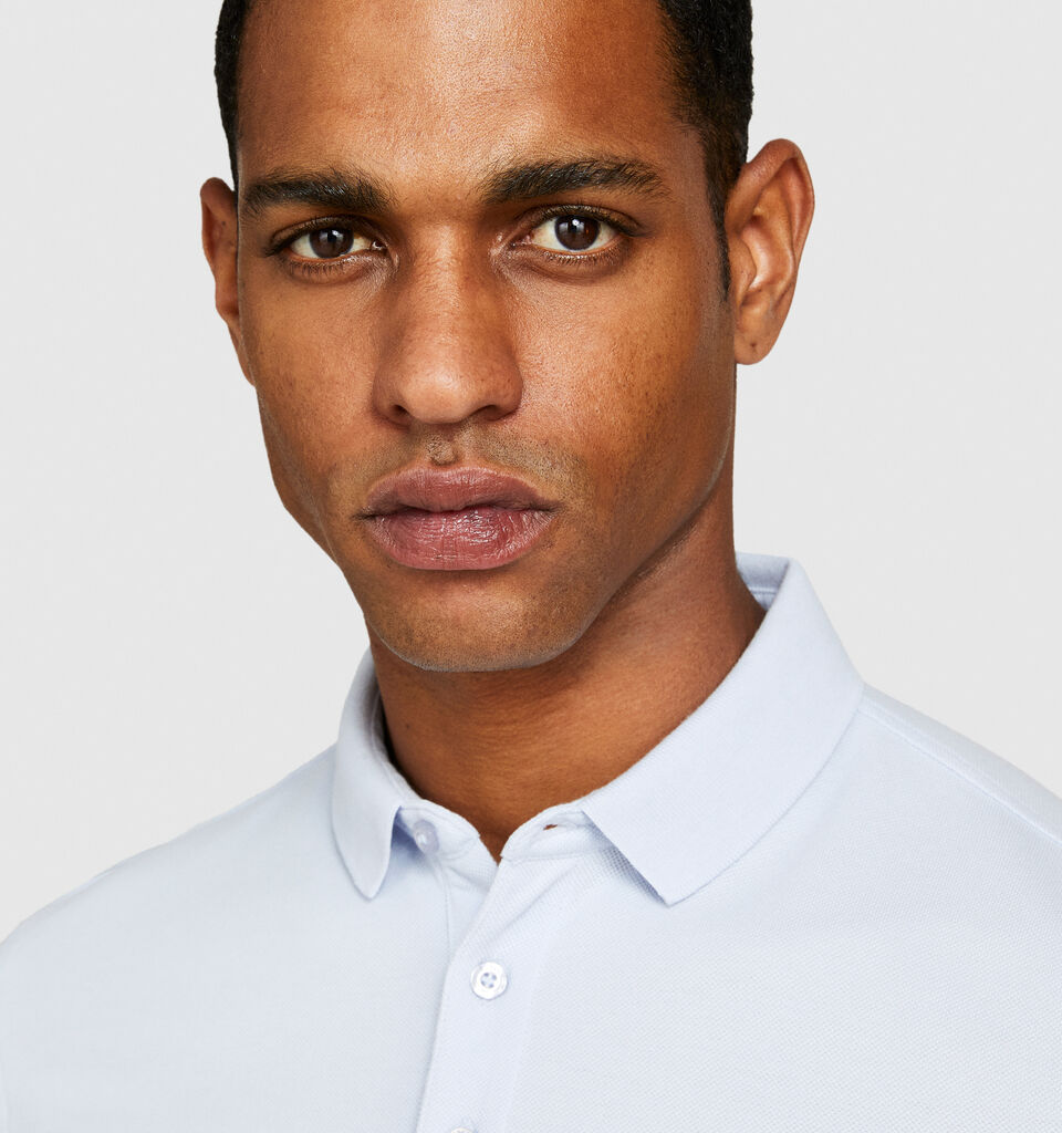 Slim fit polo - men's polos - Light Blue | Sisley image number 5